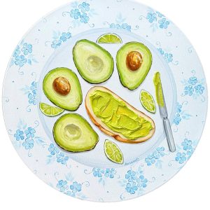 Avocado Guacamole Toast Realistic Art