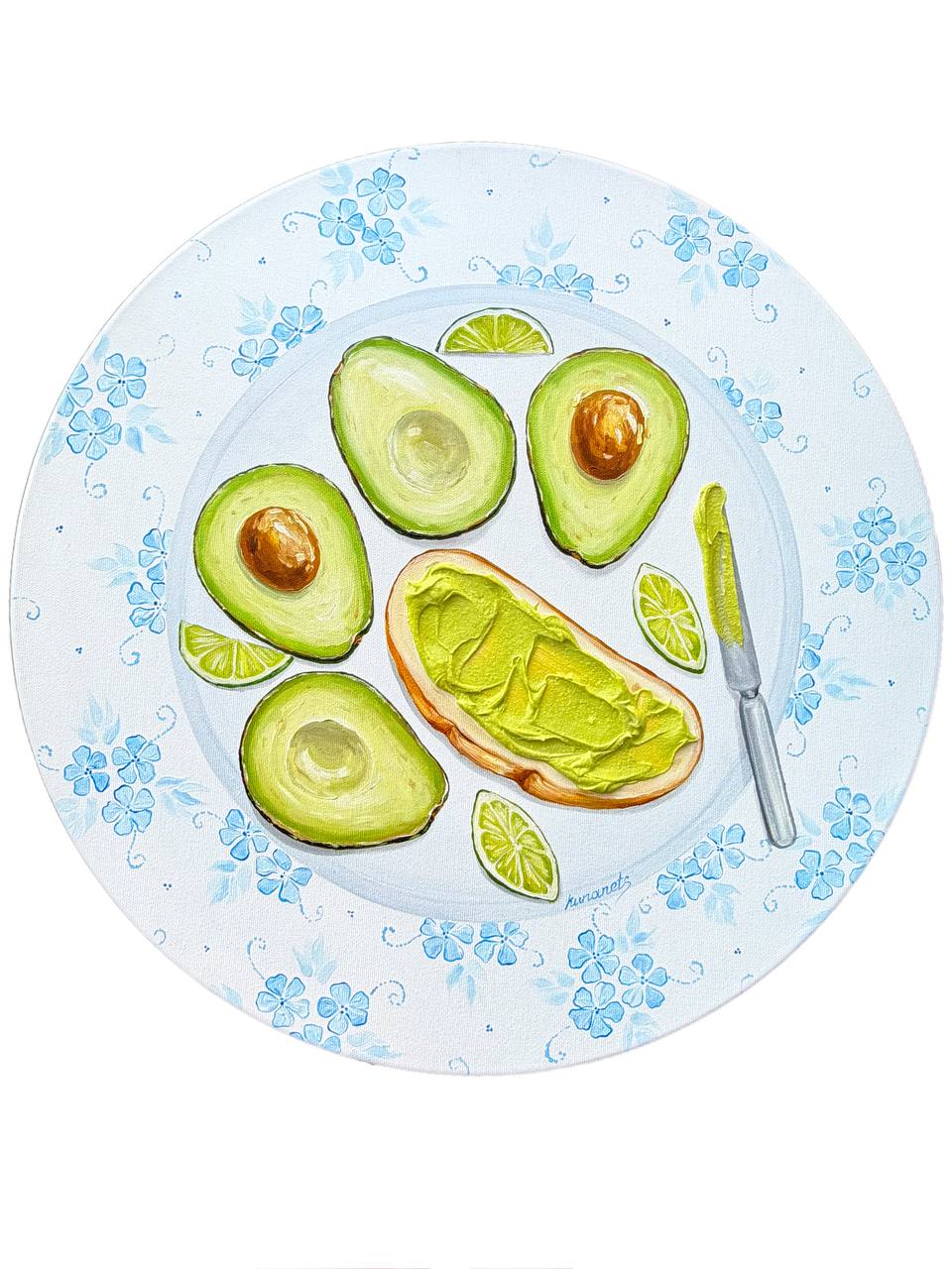 Avocado Guacamole Toast Realistic Art
