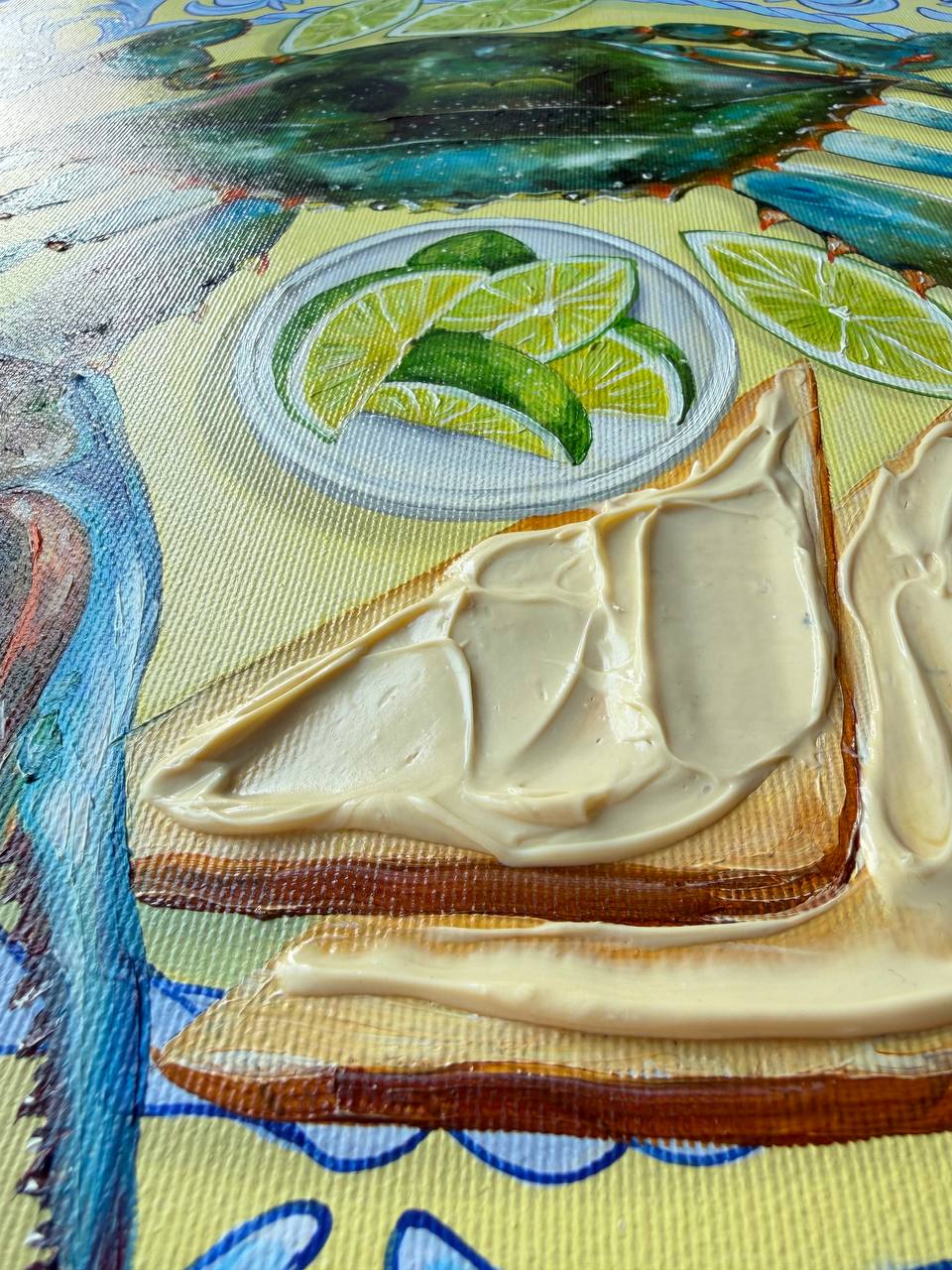 Blue Crab Oil Painting Impasto - Image 4