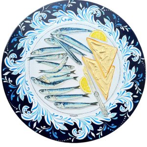 Capelin Fish & Dark Bread Still Life