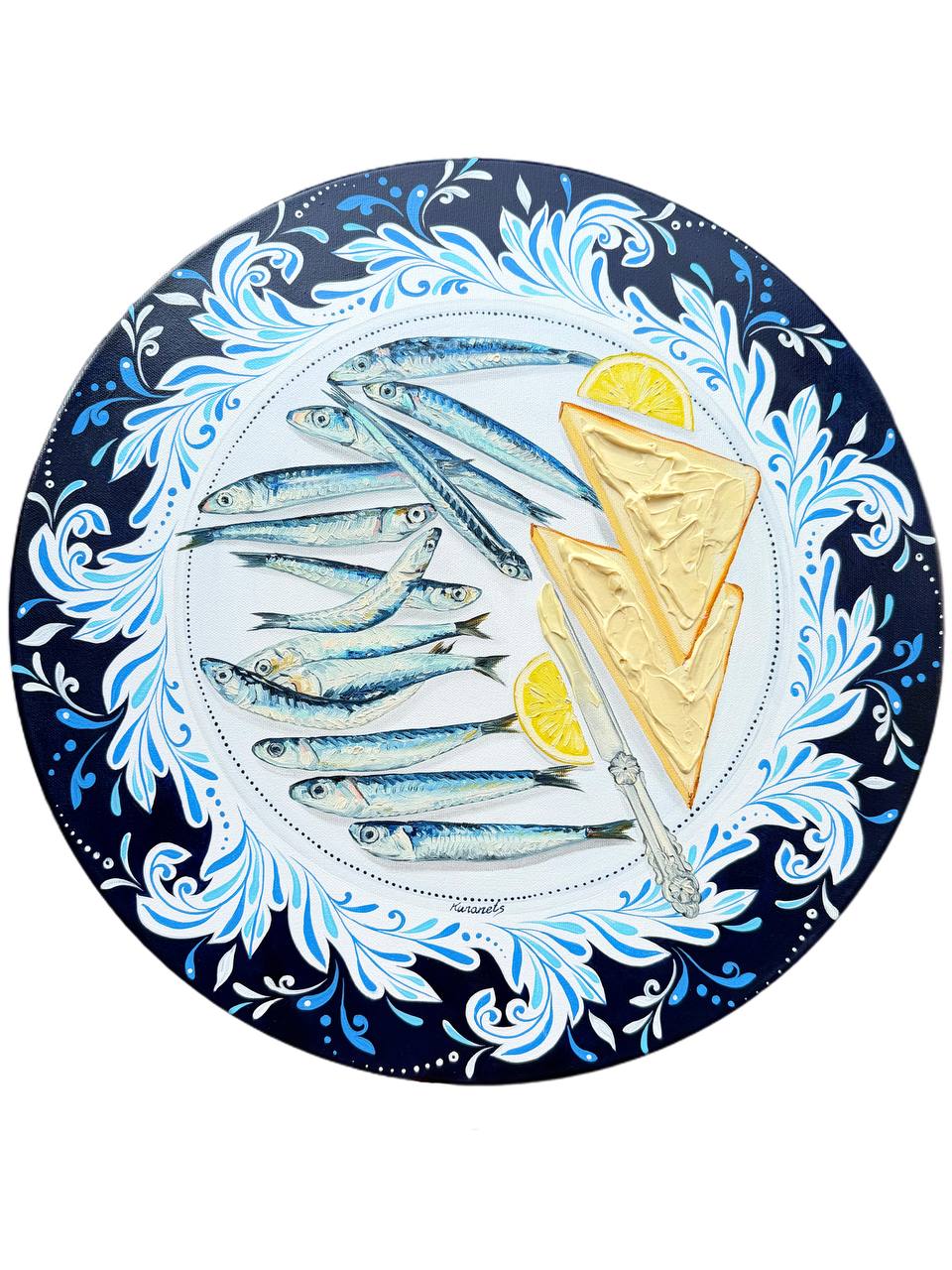 Capelin Fish & Dark Bread Still Life