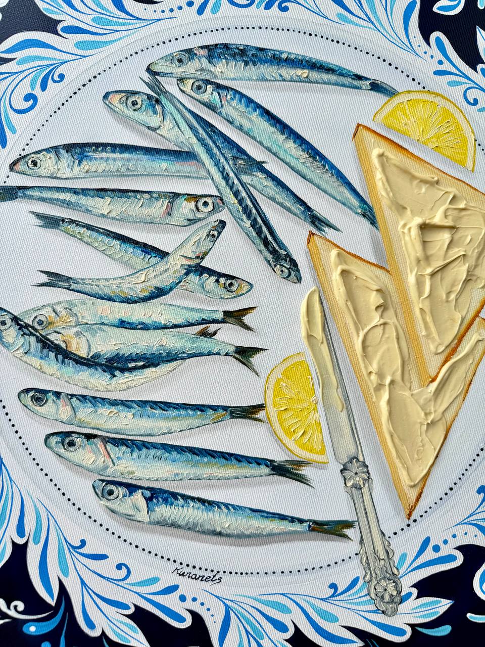 Capelin Fish & Dark Bread Still Life - Image 3