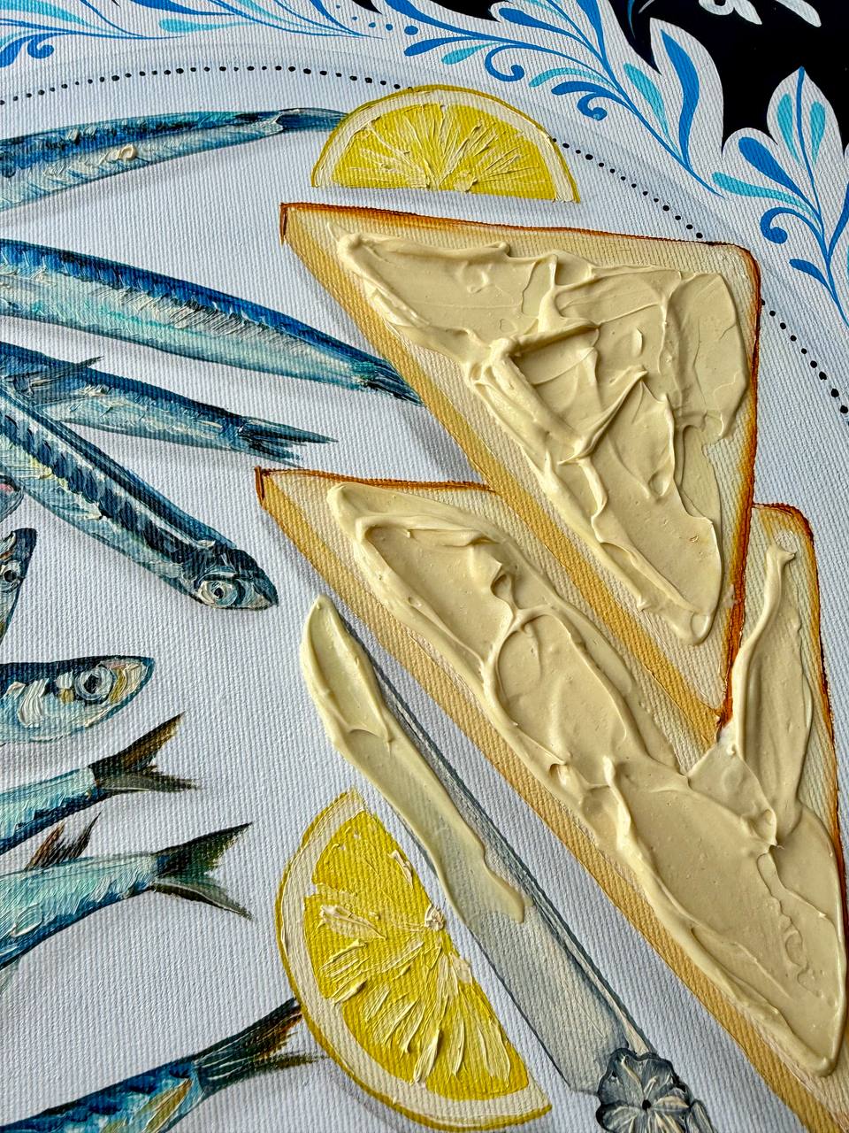 Capelin Fish & Dark Bread Still Life - Image 4