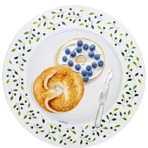 Cream Chees Bagel with Blueberries