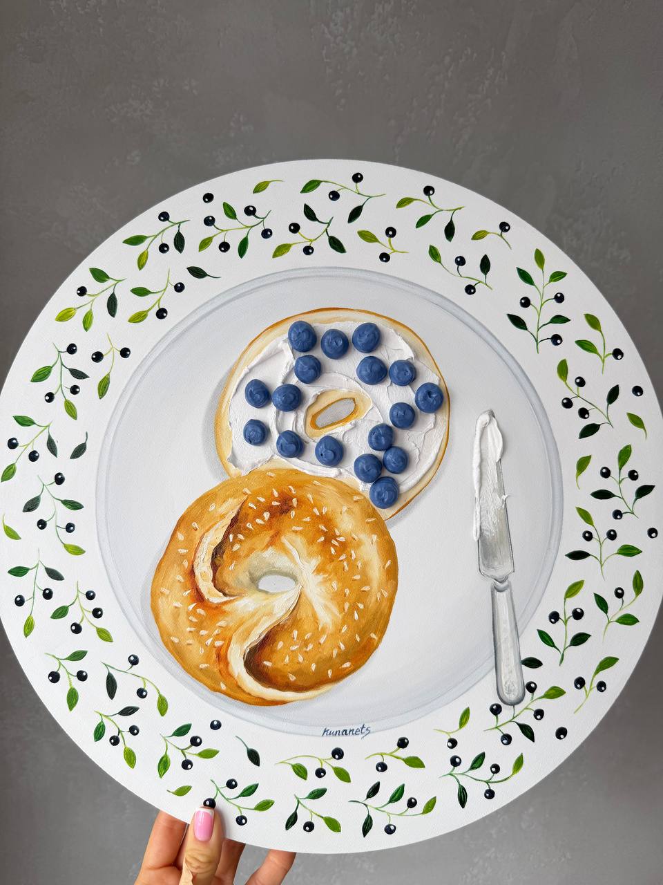 Cream Chees Bagel with Blueberries - Image 2