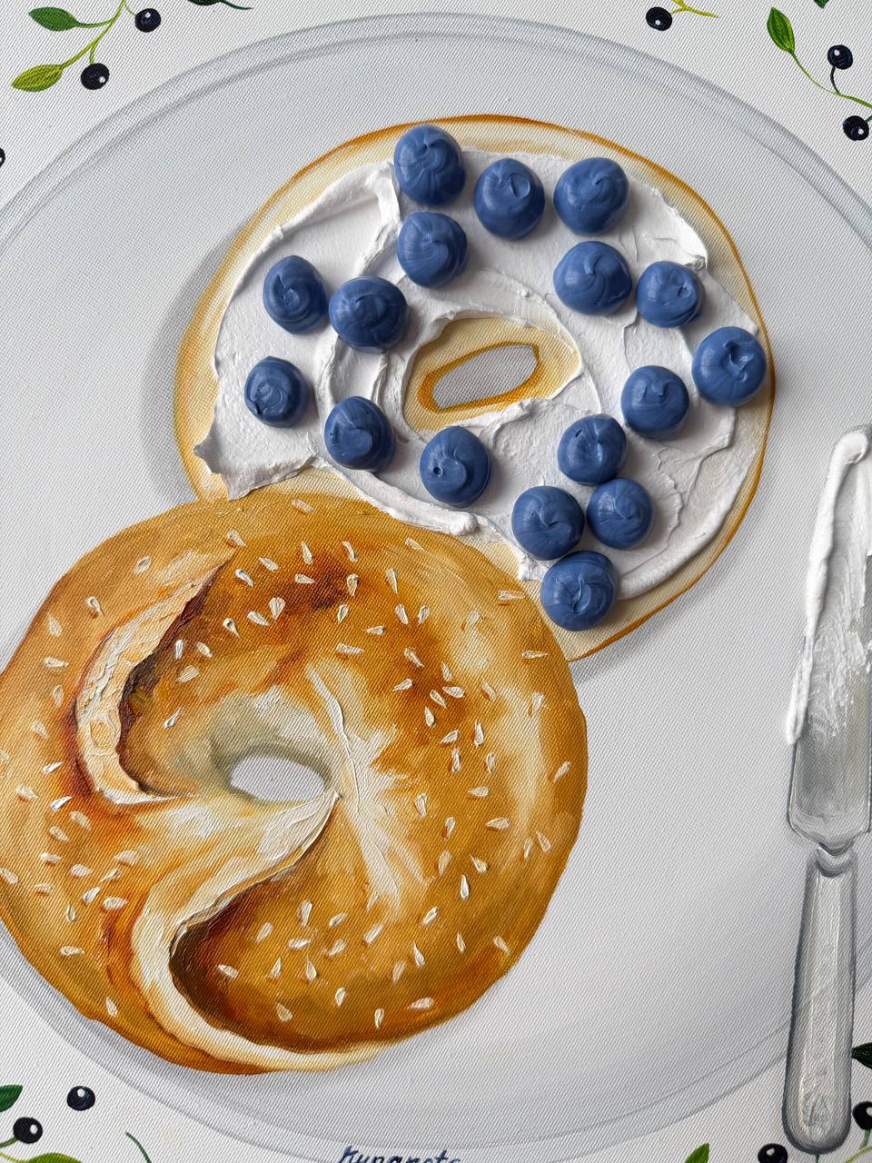 Cream Chees Bagel with Blueberries - Image 4