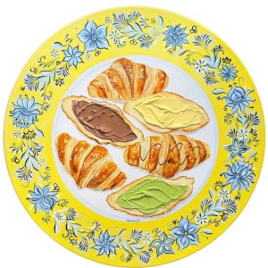 Croissants Oil Painting French Bakery