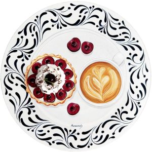 Dark Cherry Tart With Coffe