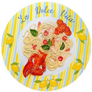 Lobster Pasta 3d Painting