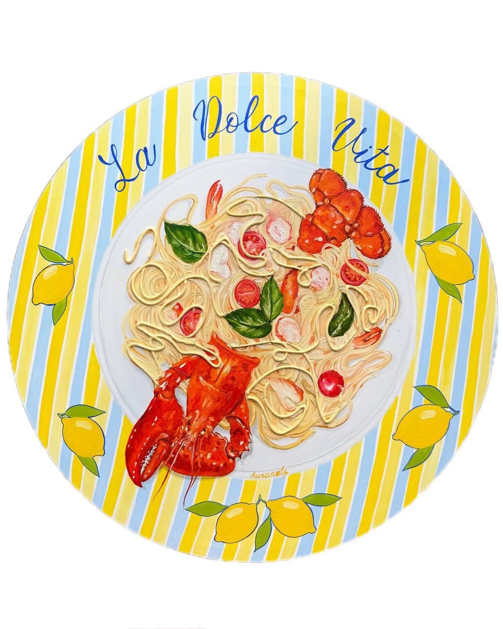 Lobster Pasta 3d Painting