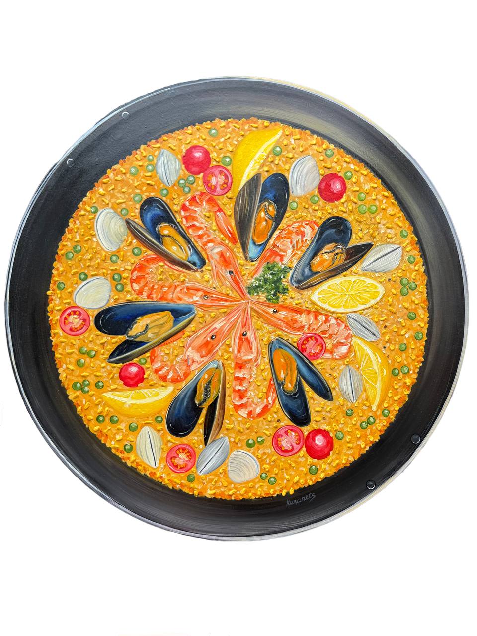 Seafood Spanish Paella Summer Painting