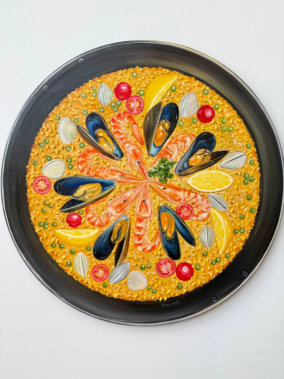 Seafood Spanish Paella Summer Painting - Image 2