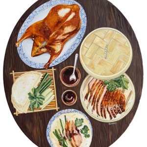 Peking duck Chinese Food Art Realistic Oval Table