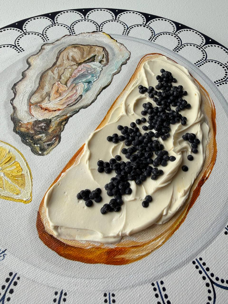 Oyster With Black Caviar Toast - Image 4
