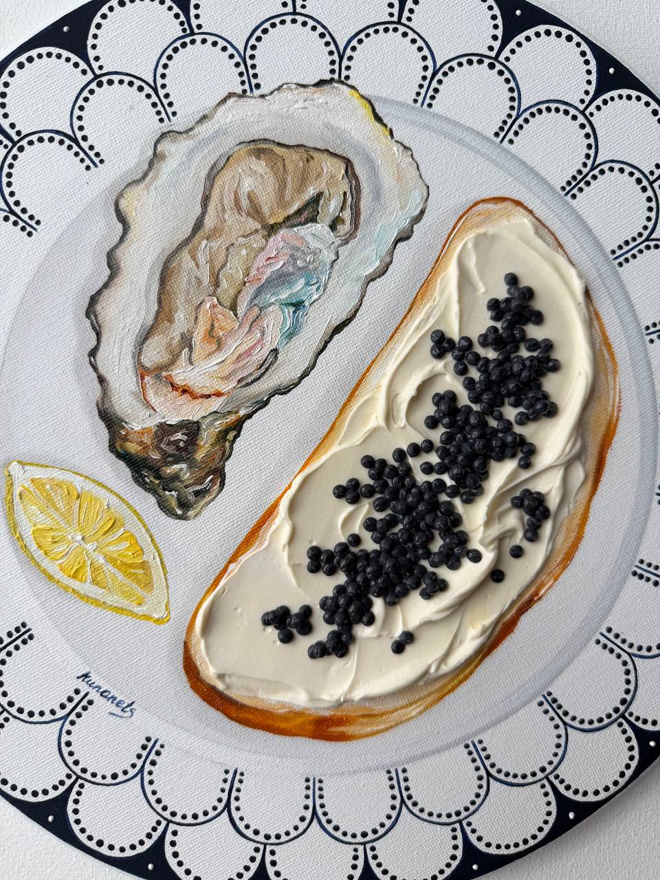 Oyster With Black Caviar Toast - Image 5