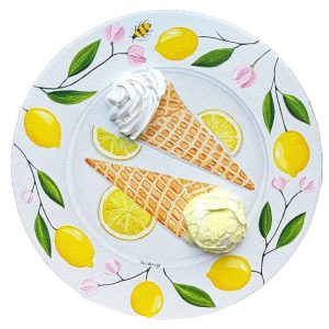 Lemon Ice Cream Original Impasto Oil Painting