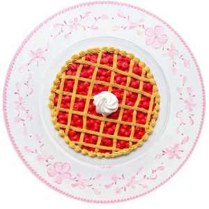 Cherry Pie Realistic Painting Round Canvas Impasto Art