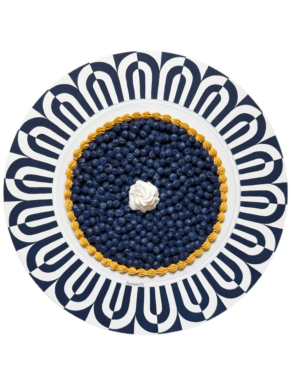 Blueberry tart realistic oil painting aestetic christmas gift