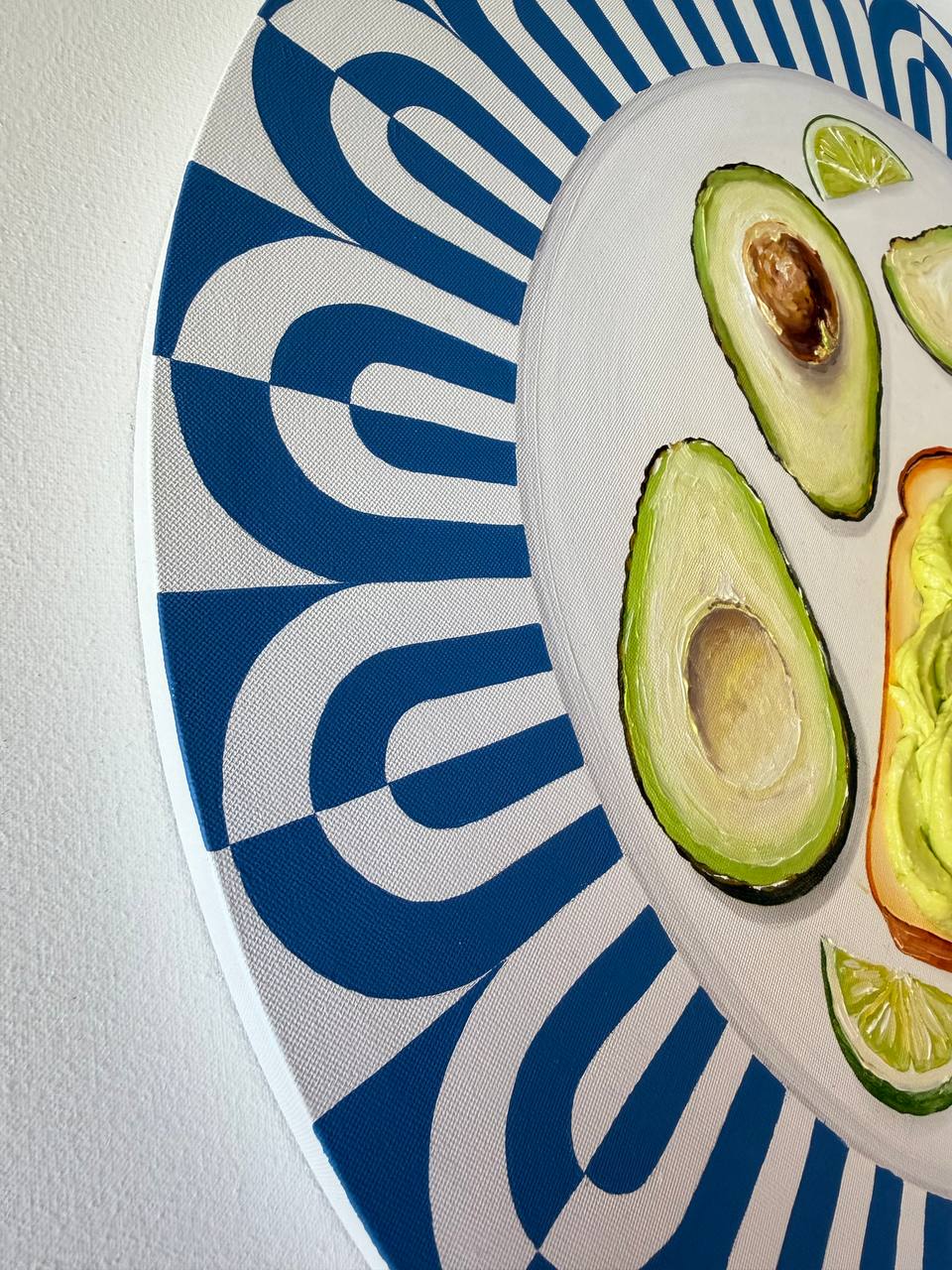 Impasto Oil Painting Avocado Toast Art Vegan Breakfast Palette Knife Texture - Image 4