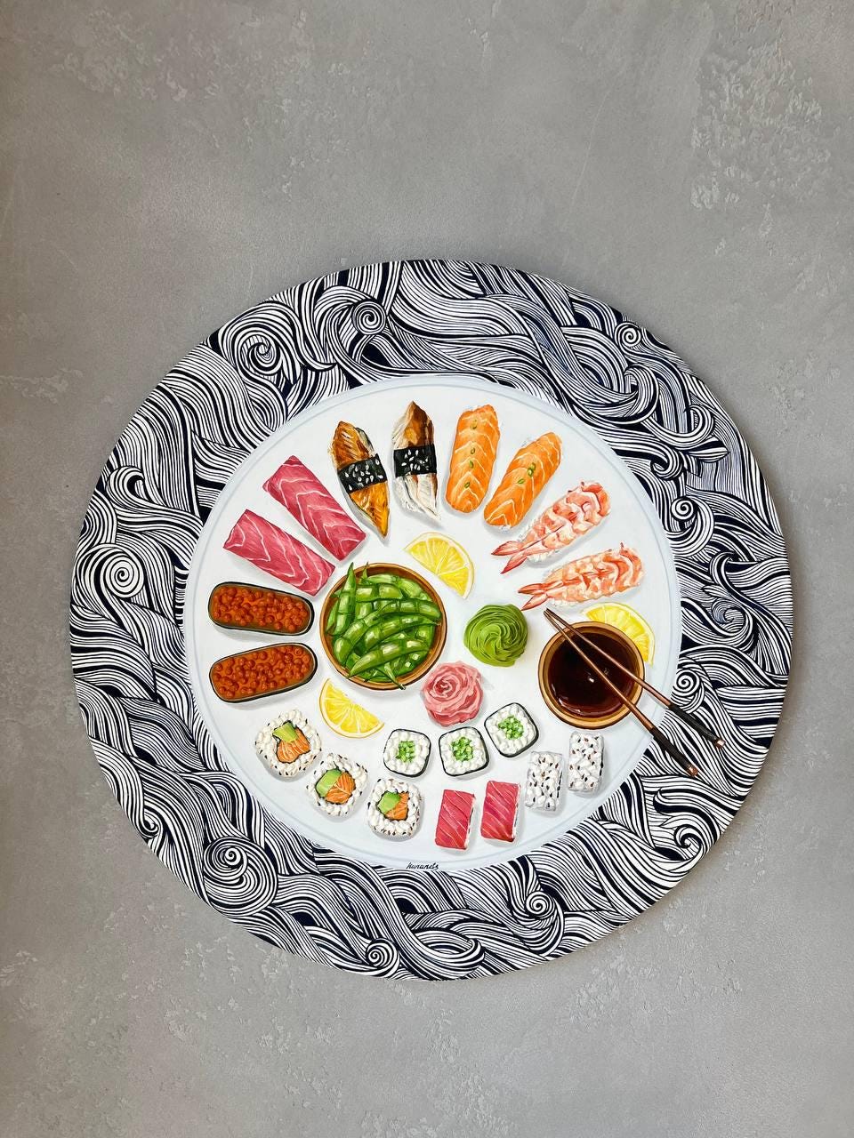 Sushi Japanese Food Art 3D food painting by Christina Kunanets, view 5